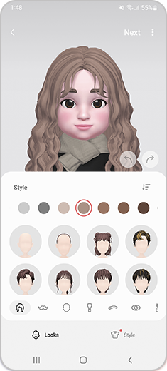 Step 3. The menu to customise your AR Emoji Sticker appears.