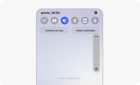 Altifalante silenciado num dispositivo Samsung Galaxy.