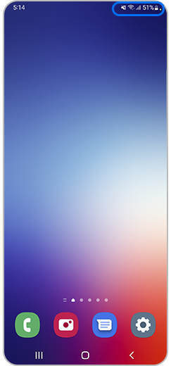 Korak 2. Prikaz zelene tačke u gornjem desnom uglu ekrana tokom poziva nekoliko sekundi kasnije. Ponovo se pojavljuju ostali indikatori.