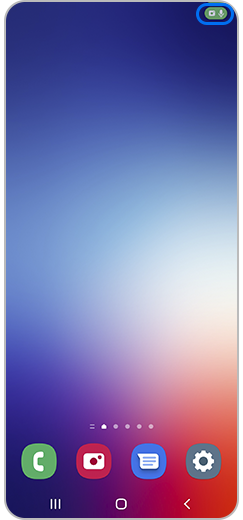 Step 1. View of a call where the camera and microphone chip appears. The other indicators are hidden for a while.