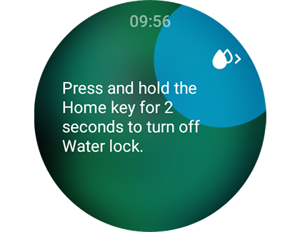 View of water lock feature with instructions to turn off.