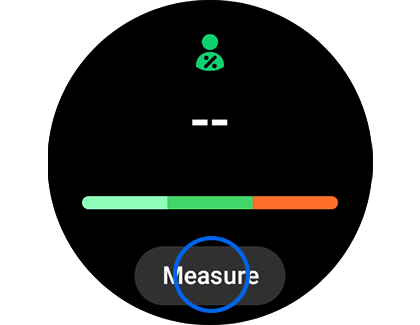 View of Body composition with Measure button.