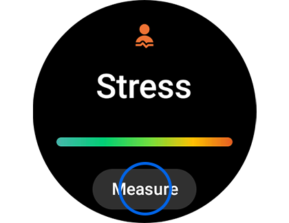 View of Samsung Health app Stress with Measure button.