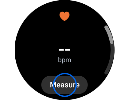 View of Samsung Health app Heart rate with Measure button.