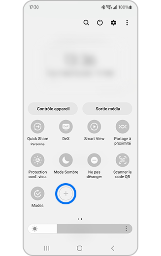 Touches du Volet rapide avec le signe Plus