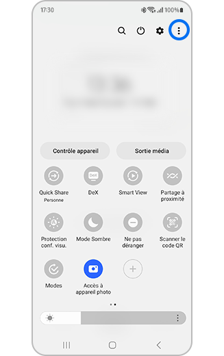 Volete des raccourcis avec l'icône plus d'options.