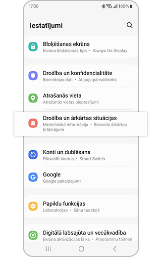 Skats uz drošību un ārkārtas situācijām.