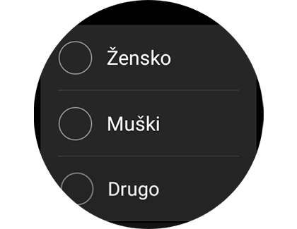 Prikaz postavki spola u značajci Sastav tijela.