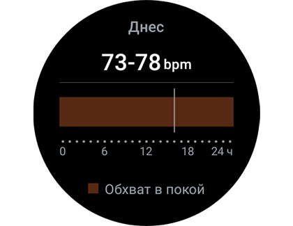 Изглед на информацията за сърдечен ритъм в приложението Samsung Health.