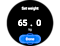 View of Body composition set weight input.