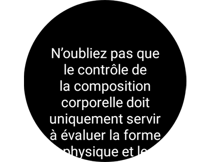 Aperçu de l'alerte de santé dans Composition corporelle.