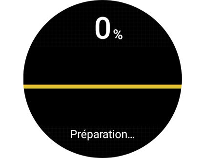Aperçu de l'option Stress de l'application Samsung Health préparant les mesures.