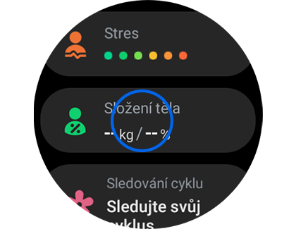 Aplikace Samsung Health, Složení těla