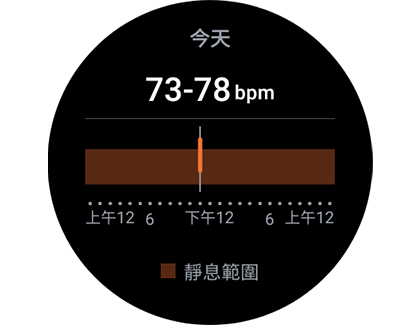 Samsung Health 應用程式中「心率」資訊的視圖。
