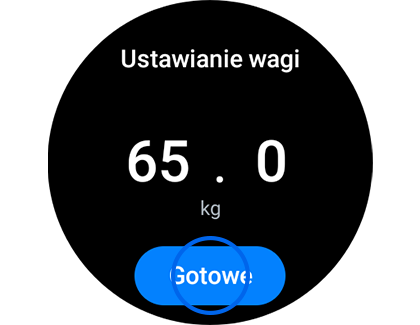 Ilustracja przedstawiająca wprowadzanie wagi w obszarze Skład ciała.
