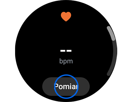 Ilustracja przedstawiająca obszar Tętno z przyciskiem pomiaru w aplikacji Samsung Health.