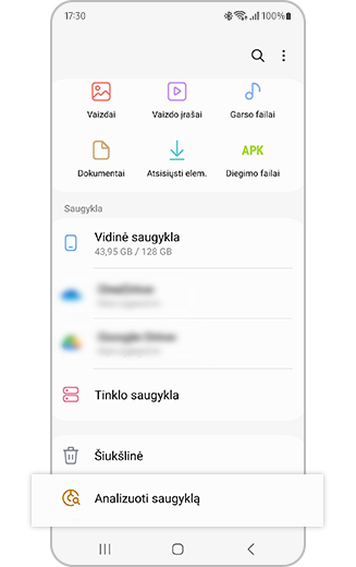 Mano failai vaizdas su paryškinta analizės saugykla.