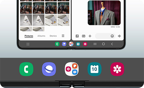Galaxy Fold4 Uzdevumjosla skats.
