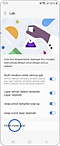 Tampilan layar “Lab” degan opsi “Panel mode lipat” disorot.