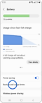 View of the "Battery" screen with the "Background usage limits" option highlighted.