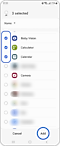 Example view of some apps selected and the "Add" option highlighted.