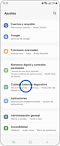Vista de la pantalla de “Ajustes” y la opción “Cuidado batería y dispositivo” destacada.