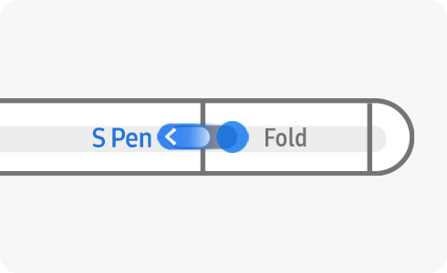 S Pen Pro ar režīmu pārslēgšanas pogas pavilkšanu pa kreisi, lai aktivizētu S Pen režīmu.