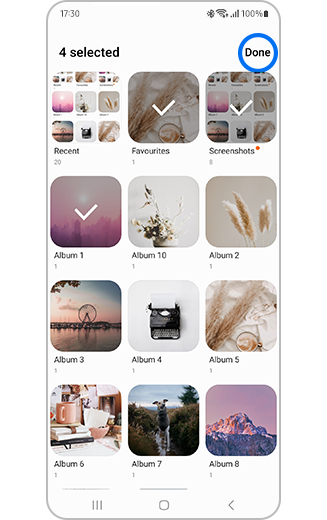 View of albums selected to be shown in the gallery.
