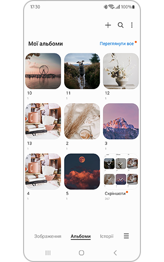 Вигляд обраних альбомів після завершення процесу вибору.