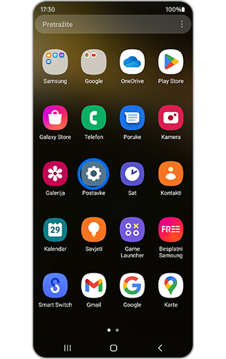 Prikaz ikone za postavke uređaja Samsung Galaxy.