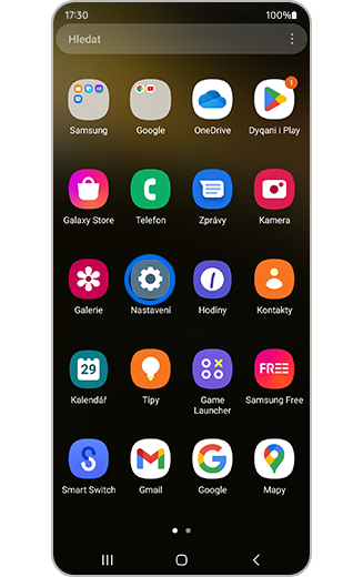 Ikona Nastavení u zařízení Samsung Galaxy.
