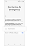 Vista de la pantalla Contactos de emergencia con la opción "Agregar miembro" resaltada y el botón Alternar en "Mostrar en pantalla de bloqueo".