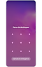 Vista de la pantalla de desbloqueo y el ícono de llamada de emergencia de Samsung Galaxy.