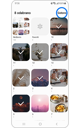 Prikaz odabranih albuma koji će se prikazati u galeriji.