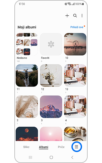 Prikaz ikone Više opcija u dijelu s albumima.