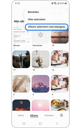 Weergave van Albums selecteren voor weergave in meer opties.