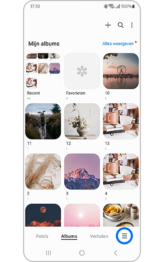 Weergave van het icoon Meer opties bij albums.