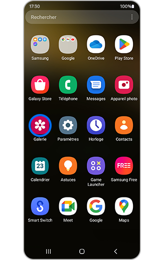 Aperçu de l'icône de l'application Galerie sur l'écran d'accueil.