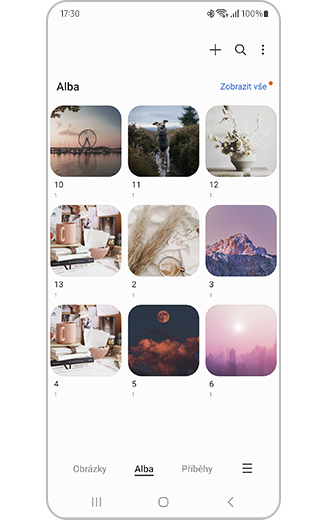 Vybraná alba k zobrazení po dokončení výběru.