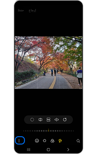 صورة تظهر بها أيقونة المزيد في شاشة التحرير.