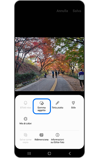 Visualizzazione dell'icona Gomma oggetto.