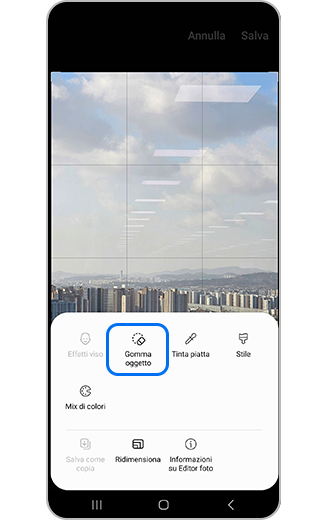 Visualizzazione dell'icona Gomma oggetto.