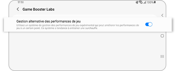 Aperçu de l'option Gestion alternative des performances du jeu.