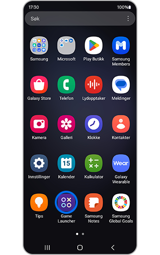 Visning av ikon for Game Launcher-appen