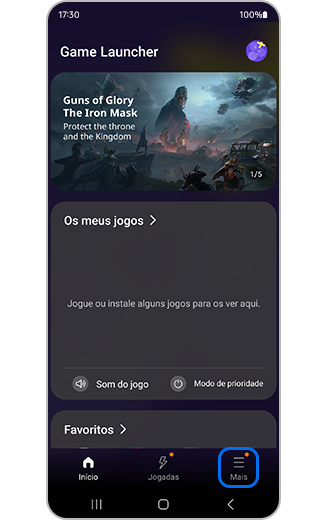 Vista do ícone de mais opções.