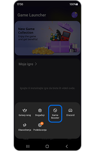 Prikaz opcije „Game Booster“.