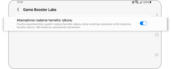 Zobrazenie možnosti Alternatívna správa herného výkonu.