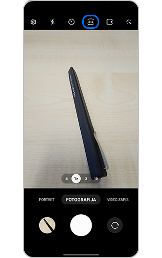 Prikaz ikone razmere i rezolucije kamere.