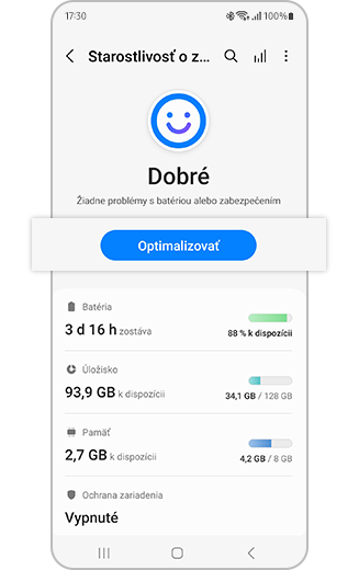 Zobrazenie zvýraznenej funkcie Optimalizovať.