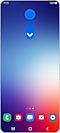 Weergave van het startscherm van de Galaxy S22 met een veegbeweging naar beneden aan de bovenkant van het scherm.